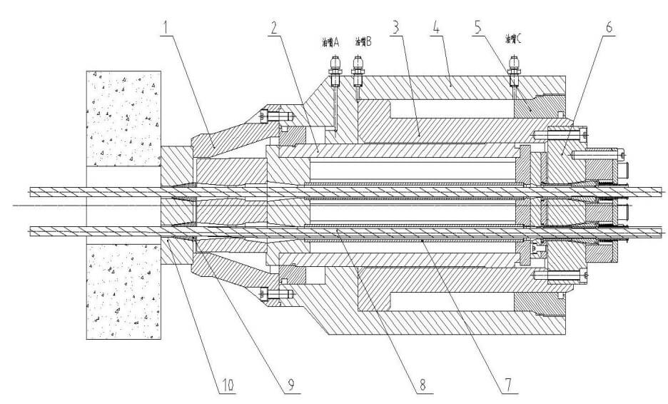 Multi-Strand Post Tenison Hydraulic Jack Drawings