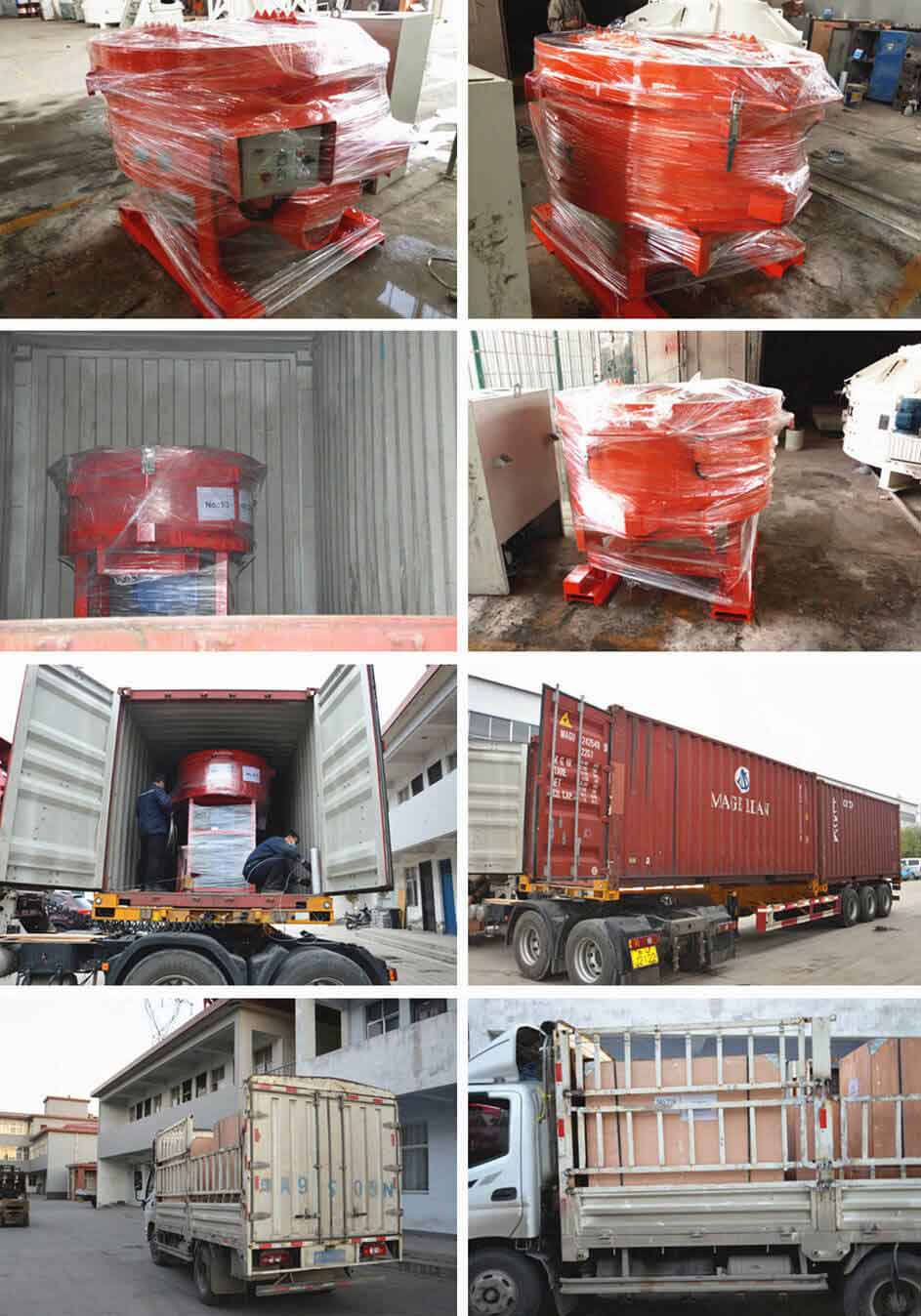 refractory pan mixer package and shippment