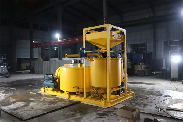 grout plant for work in subsea grouting