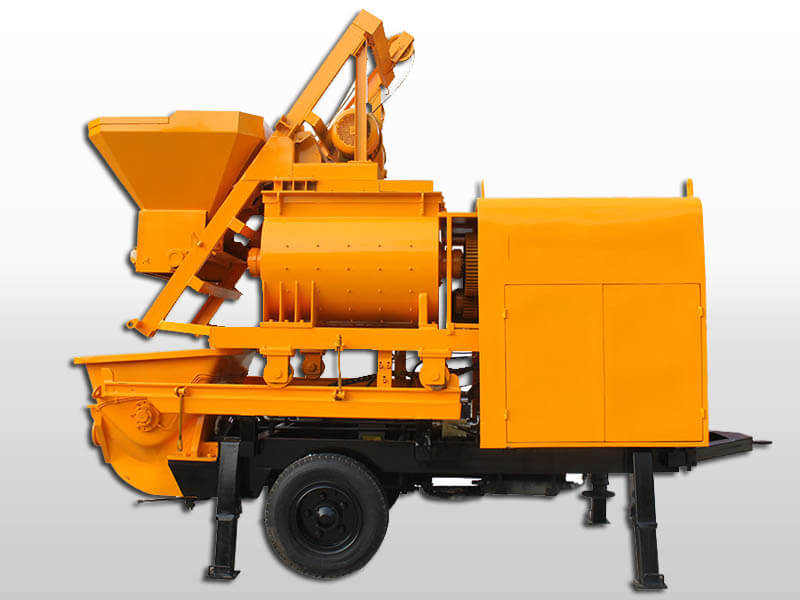 trailer concrete pump with forced mixer
