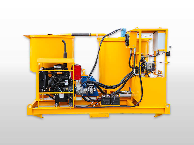 high speed diesel engine cement grout mixer with agitator