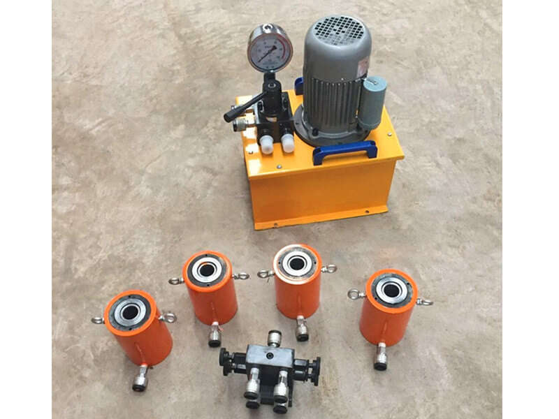 30ton single acting hole hydraulic jack with electric pump