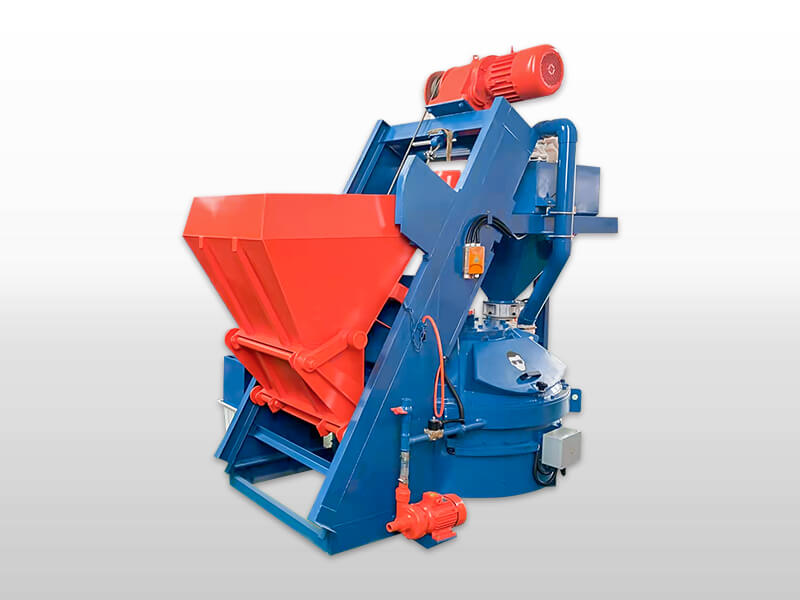 planetary concrete mixer with lift and hopper