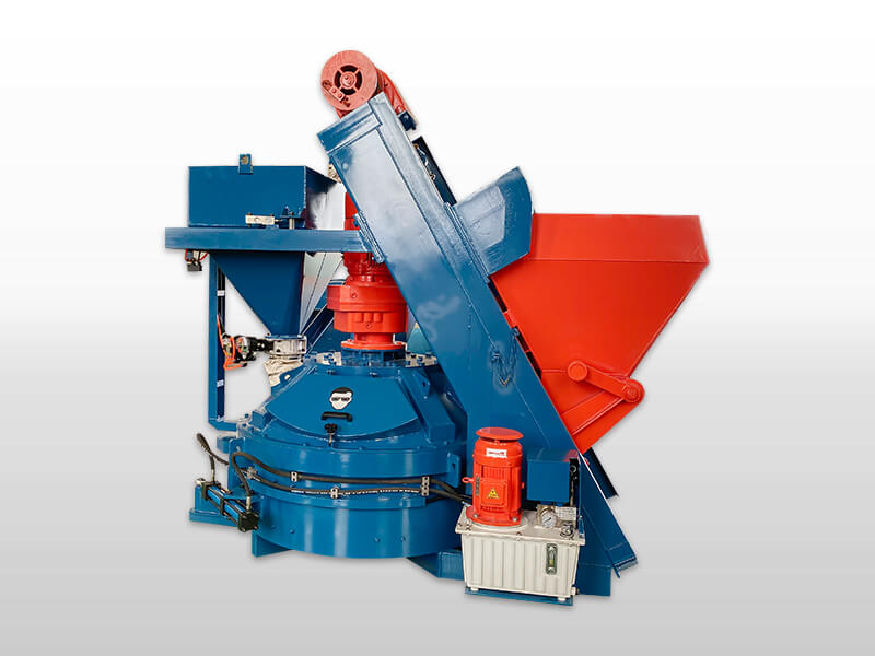 planetary concrete mixer with lift skip hoist