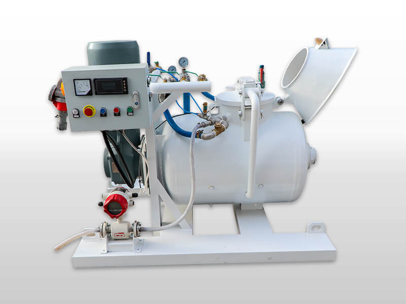 pneumatic refractory mortar mixing and conveying unit